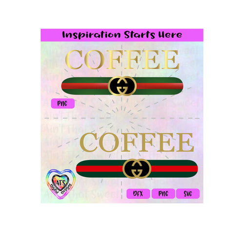 Coffee | Red and Green Stripes - Transparent PNG SVG  DXF - Silhouette, Cricut, ScanNCut