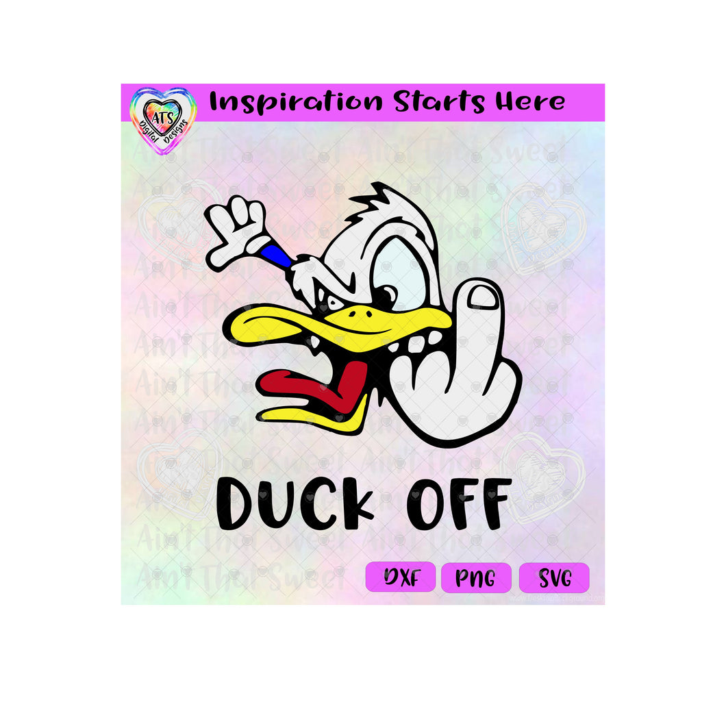 Crazed Looking Duck | Duck Off - Transparent PNG SVG DXF - Silhouette, Cricut, ScanNCut