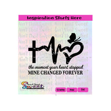 Cross Heartbeat Heart Butterfly| The Moment Your Heart Stopped Mine Changed Forever - Transparent PNG, SVG  - Silhouette, Cricut, Scan N Cut