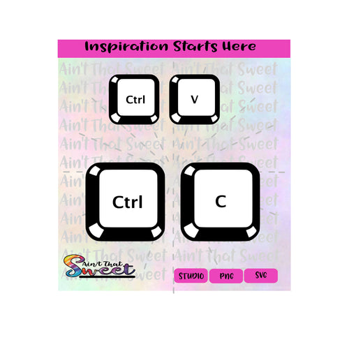 Ctrl C | Ctrl V | Copy | Paste | Keyboard Keys - Transparent PNG, SVG  - Silhouette, Cricut, Scan N Cut