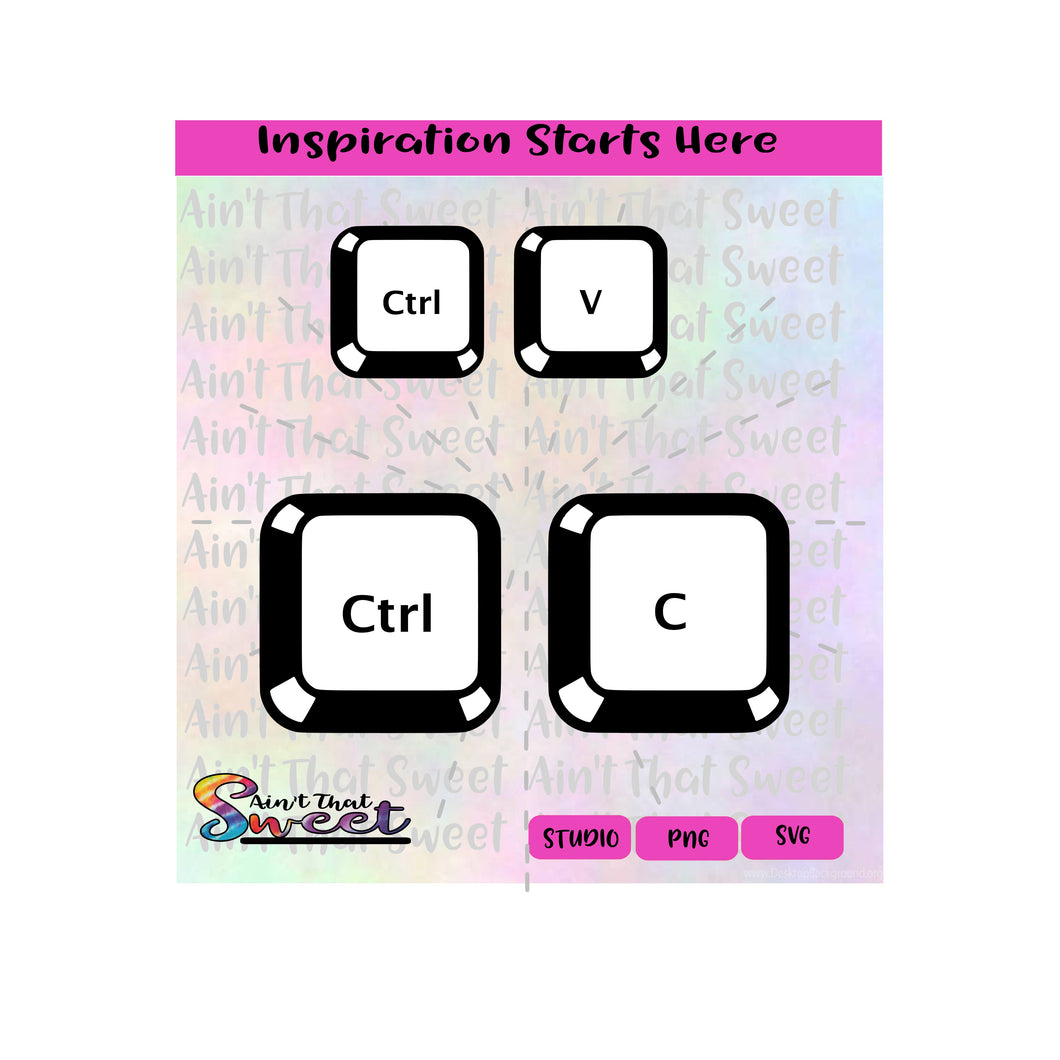 Ctrl C | Ctrl V | Copy | Paste | Keyboard Keys - Transparent PNG, SVG  - Silhouette, Cricut, Scan N Cut