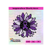 Daisy | Multi Color Purples | Lupus Awareness | Ribbon - Transparent PNG, SVG  - Silhouette, Cricut, Scan N Cut