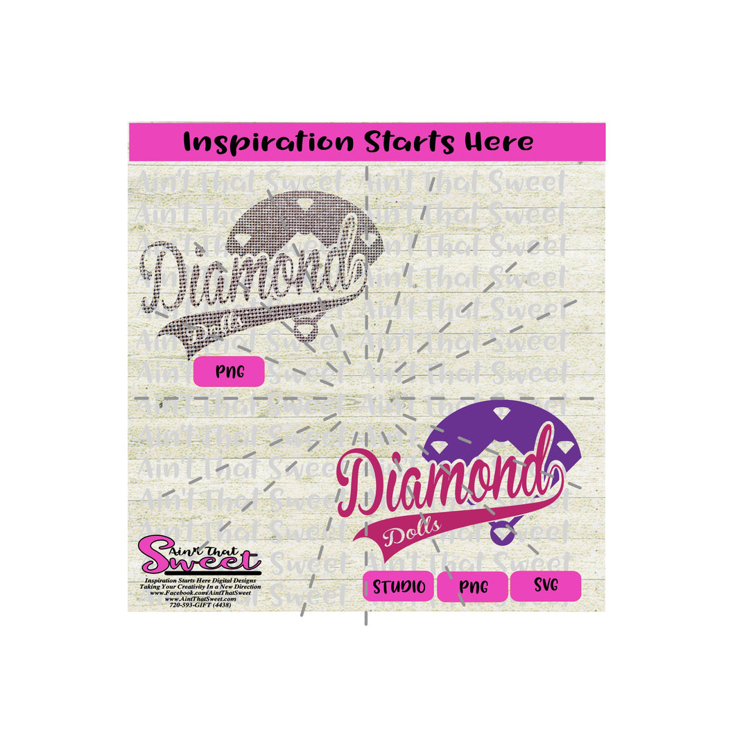 Diamond Dolls Softball Diamond - Transparent SVG-PNG  - Silhouette, Cricut, Scan N Cut