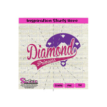 Diamond Princess Softball Diamond - Transparent SVG-PNG  - Silhouette, Cricut, Scan N Cut