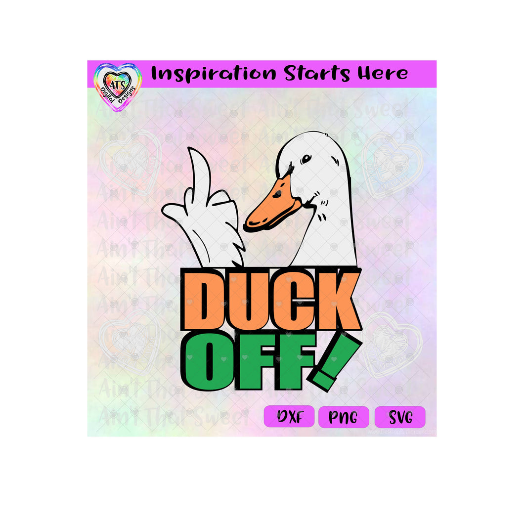Duck Off | Duck  - Wing Finger Pointing Up - Transparent PNG SVG DXF - Silhouette, Cricut, ScanNCut