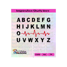 EKG Alphabet - Heartbeat - Transparent PNG, SVG  - Silhouette, Cricut, Scan N Cut