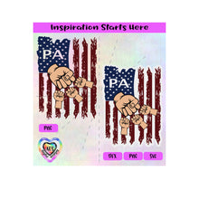 Distressed Flag | Pa with 3 Fist Bumps - Transparent PNG SVG DXF - Silhouette, Cricut, ScanNCut