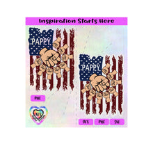 Distressed Flag | Pappy with 8 Fist Bumps - Transparent PNG SVG DXF - Silhouette, Cricut, ScanNCut