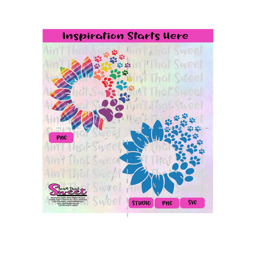 Flower | Paw Prints Cascading - Transparent PNG, SVG  - Silhouette, Cricut, Scan N Cut