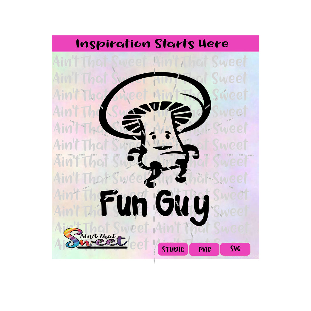 Fun Guy - Mushroom with Arms Legs Face - Transparent PNG, SVG  - Silhouette, Cricut, Scan N Cut