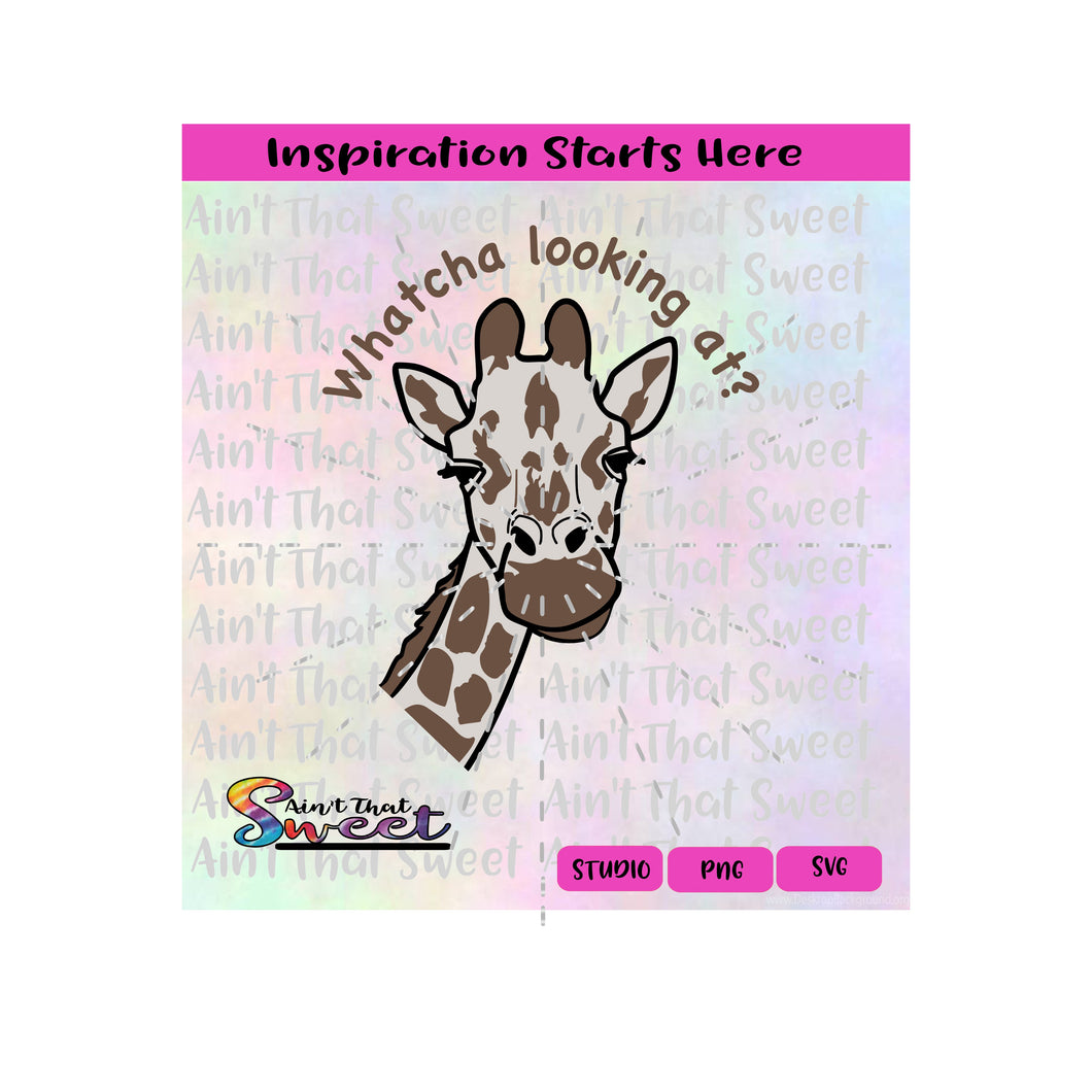 Giraffe | Whatcha Looking At? - Transparent PNG, SVG  - Silhouette, Cricut, Scan N Cut