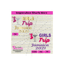 Girls Trip Jamaica 2021 | Martini Glass | High Heel Shoe - Transparent PNG, SVG, Studio3 - Silhouette, Cricut, Scan N Cut