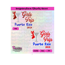 Girls Trip Puerto Rico 2021 Martini Glass High Heel Shoe - Transparent PNG, SVG  - Silhouette, Cricut, Scan N Cut