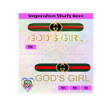 God's Girl | Red and Green Stripes - Transparent PNG SVG DXF - Silhouette, Cricut, ScanNCut