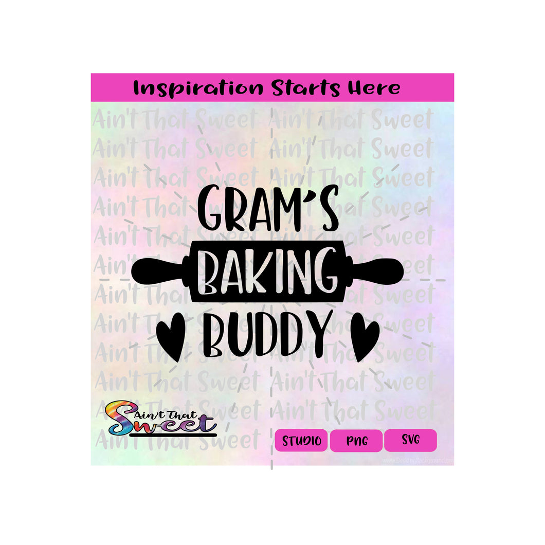 Gram's Baking Buddy | Hearts | Rolling Pin - Transparent PNG, SVG  - Silhouette, Cricut, Scan N Cut