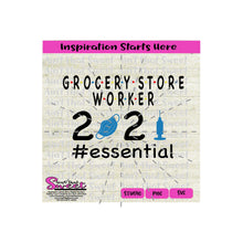 Grocery Store Worker 2021 | Mask | Shot/Syringe/Needle | #Essential - Transparent PNG, SVG  - Silhouette, Cricut, Scan N Cut