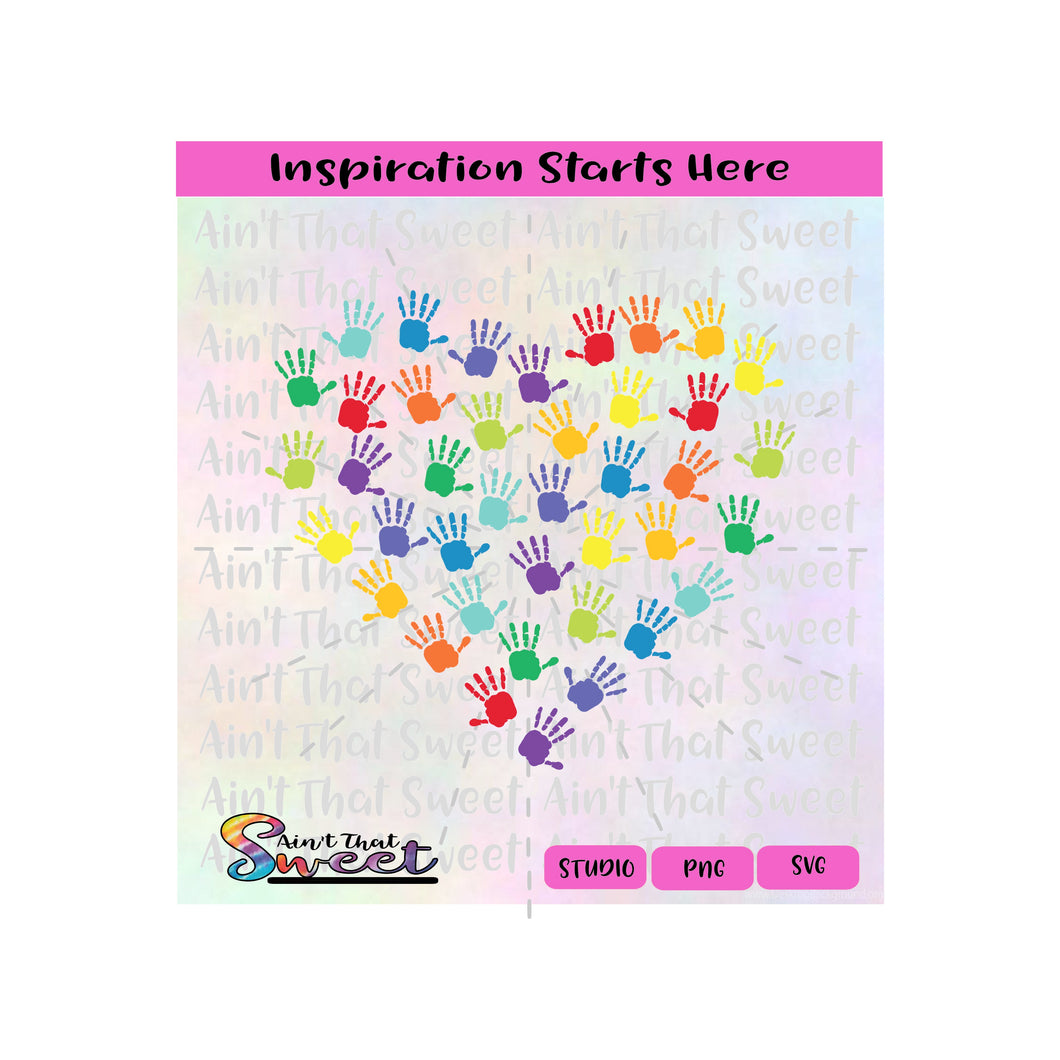 Hands Forming A Heart  | 40 Handprints - Transparent PNG, SVG  - Silhouette, Cricut, Scan N Cut