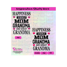 Happiness Is Being A Mom, Grandma And Great Grandma - Transparent PNG, SVG - Silhouette, Cricut, Scan N Cut