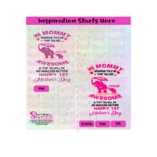 Hi Mommy Grandma Told Me That You Are Awesome-Elephants-Happy 1st Mother's Day-Pink - Transparent PNG, SVG  - Silhouette, Cricut, Scan N Cut