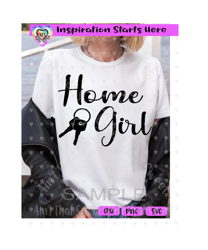 Home Girl | Keys on Keyring- Transparent PNG SVG DXF - Silhouette, Cricut, ScanNCut