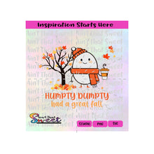 Humpty Dumpty Had A Great Fall - Egg, Leaves, Coffee Cup, VS2 - Transparent PNG, SVG  - Silhouette, Cricut, Scan N Cut