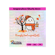 Humpty Had A Great Fall - Egg, Leaves, Coffee Cup - Transparent PNG, SVG  - Silhouette, Cricut, Scan N Cut