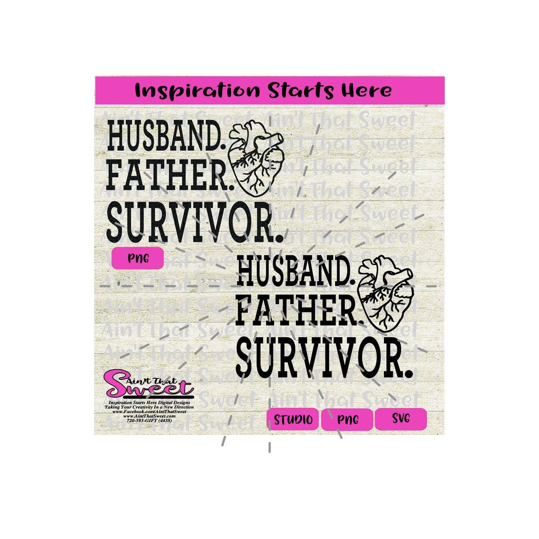 Husband Father Survivor - Heart (Human Heart) - Transparent PNG, SVG  - Silhouette, Cricut, Scan N Cut
