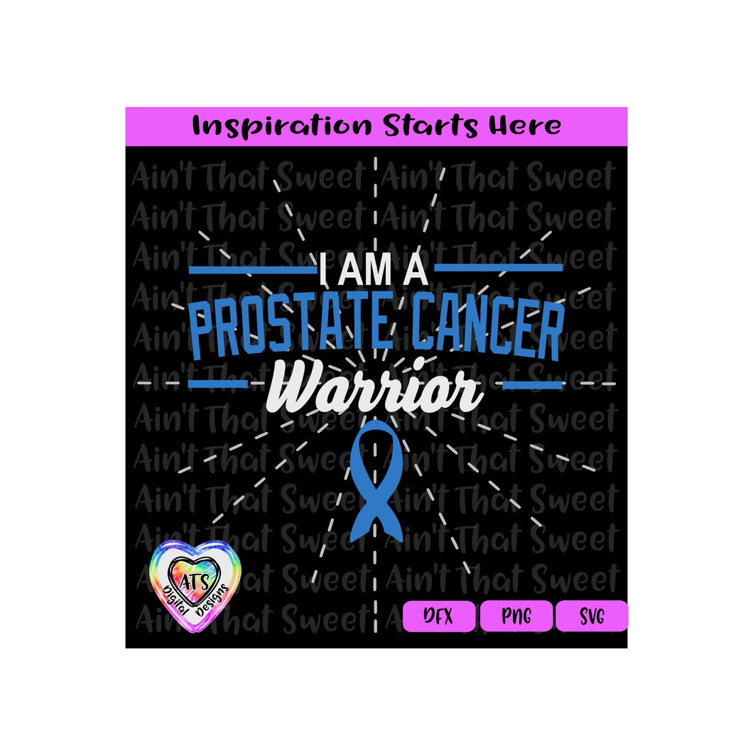 I Am A Prostate Cancer Warrior | Ribbon - Transparent PNG SVG DXF - Silhouette, Cricut, ScanNCut