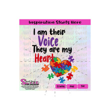 I Am Their Voice They Are My Heart | Autism Puzzle Heart - Transparent PNG, SVG  - Silhouette, Cricut, Scan N Cut