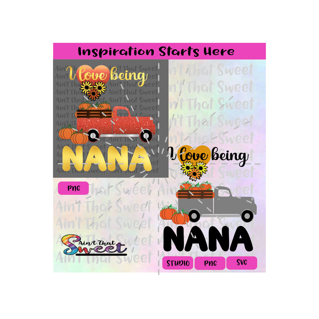 I Love Being Nana | Truck | Pumpkin | Heart | Flowers- Transparent PNG, SVG  - Silhouette, Cricut, Scan N Cut