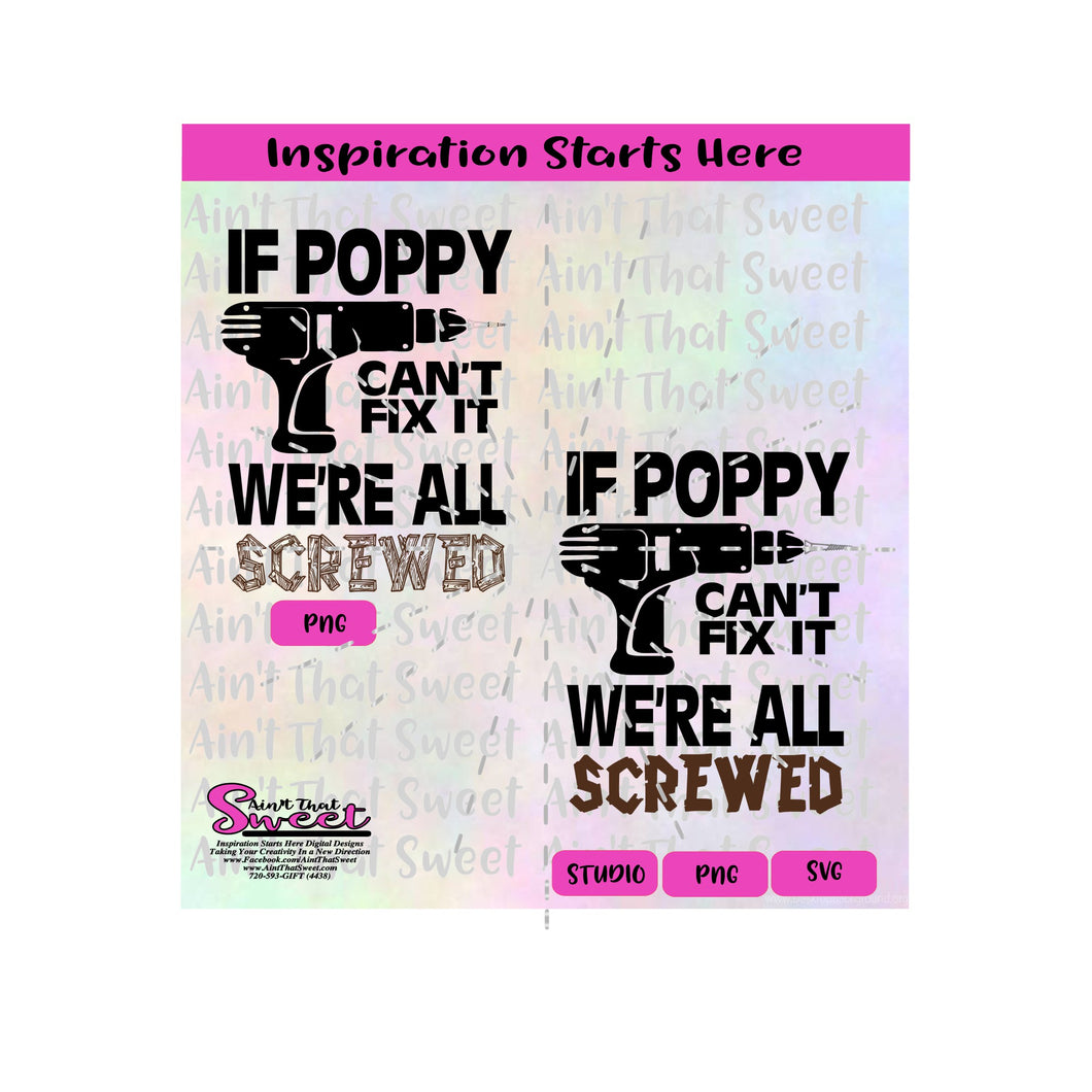 If Poppy Can't Fix It We're All Screwed, Drill Screw - Transparent PNG, SVG -Silhouette, Cricut, Scan N Cut