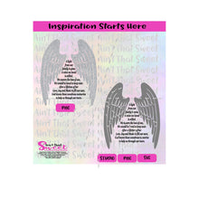 In Loving Memory - Angel Wings (for a lady) - Transparent PNG, SVG  - Silhouette, Cricut, Scan N Cut