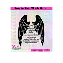 In Loving Memory - Angel Wings (for a man) - Transparent PNG, SVG  - Silhouette, Cricut, Scan N Cut