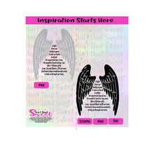 In Loving Memory - Angel Wings (for a man) - Transparent PNG, SVG  - Silhouette, Cricut, Scan N Cut