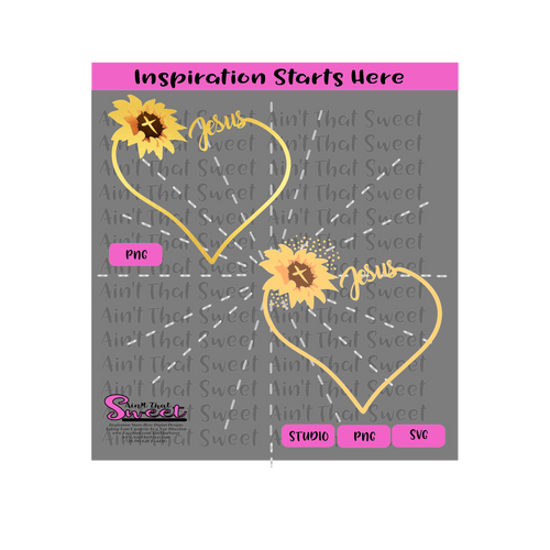Jesus | Heart | Flower | Cross | Border - Transparent PNG, SVG  - Silhouette, Cricut, Scan N Cut