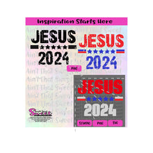 Jesus 2024 with Stars - Transparent PNG, SVG  - Silhouette, Cricut, Scan N Cut