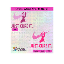 Just Cure It | Swish | Ribbon | Cancer Awareness - Transparent PNG, SVG  - Silhouette, Cricut, Scan N Cut