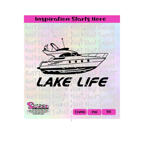 Lake Life | Speedboat - Transparent PNG, SVG  - Silhouette, Cricut, Scan N Cut