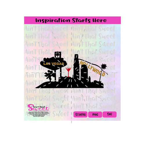 Las Vegas | Hollywood | Silhouette | Martini Glass - Transparent PNG, SVG  - Silhouette, Cricut, Scan N Cut