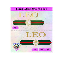 Leo | Horoscope | Red and Green Stripes -  Transparent PNG SVG DXF - Silhouette, Cricut, ScanNCut