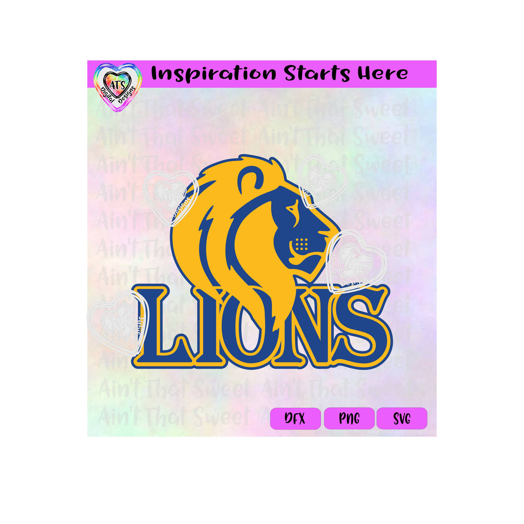 Lions | Lionhead | Lion Head | Mascot - Transparent PNG, SVG, DXF - Silhouette, Cricut, Scan N Cut