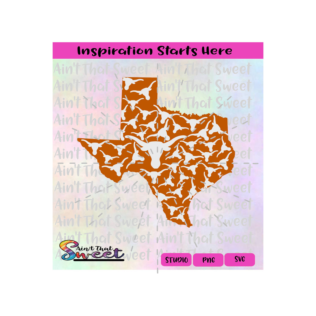 Longhorns In The State Of Texas - Transparent PNG, SVG  - Silhouette, Cricut, Scan N Cut