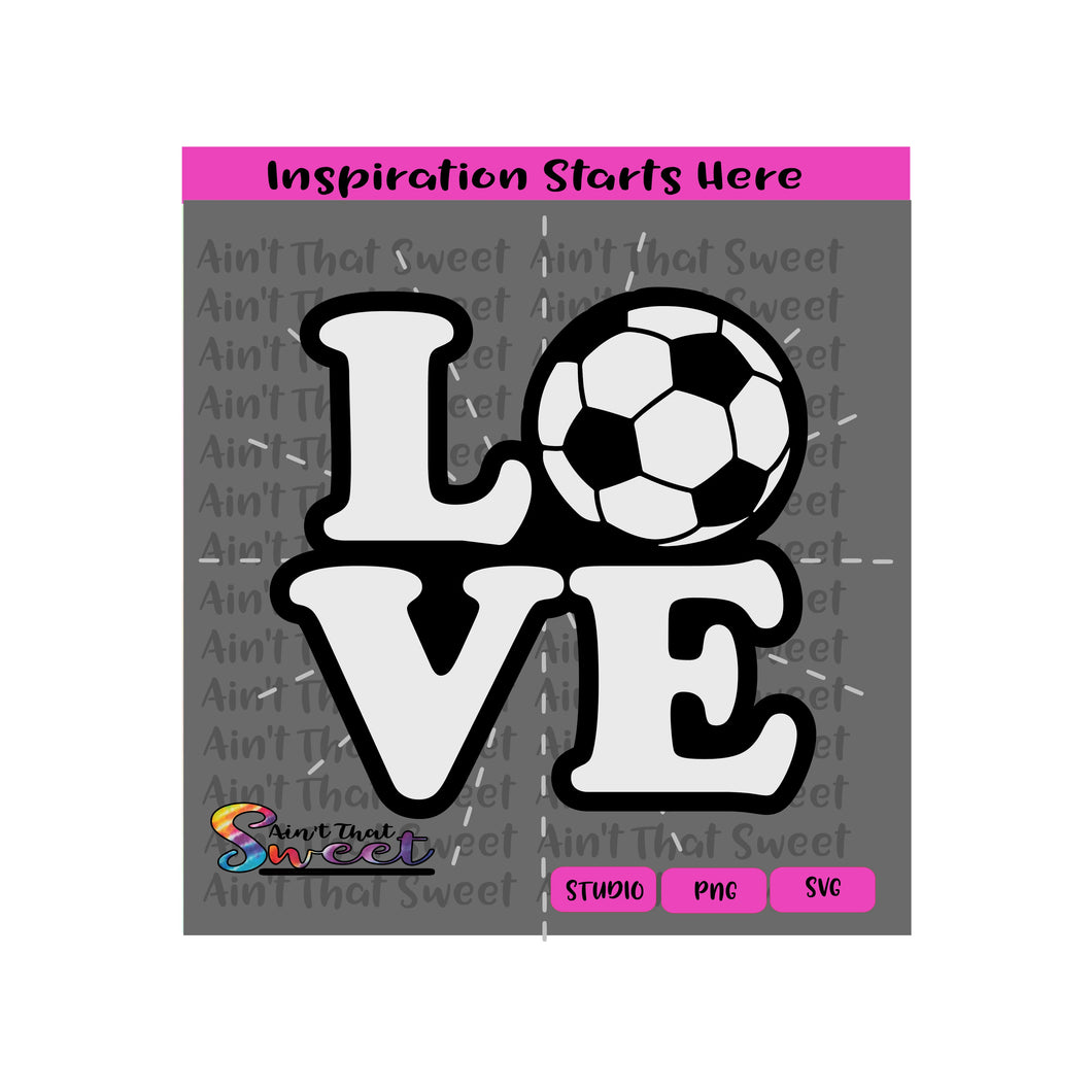 Love Soccer | L-O-V-E Soccer Ball - Transparent PNG, SVG  - Silhouette, Cricut, Scan N Cut