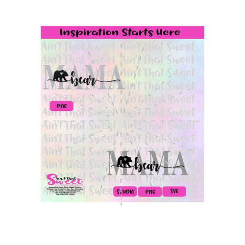 Mama Bear | Silver Mama -Transparent PNG, SVG  - Silhouette, Cricut, Scan N Cut