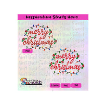 Merry Christmas | Bordered | Dots | Dashes - Transparent PNG, SVG  - Silhouette, Cricut, Scan N Cut