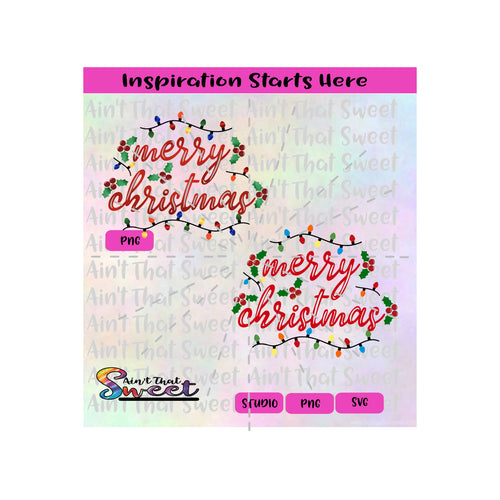 Merry Christmas | Bordered | Dots | Dashes - Transparent PNG, SVG  - Silhouette, Cricut, Scan N Cut