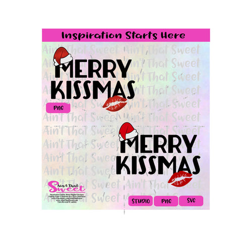 Merry Kissmas | Santa Hat | Lips - Transparent PNG, SVG  - Silhouette, Cricut, Scan N Cut