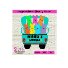 Mimi's Peeps | 7 (Seven) Bunny Peeps in Back of Pickup Truck - Transparent PNG, SVG  - Silhouette, Cricut, Scan N Cut