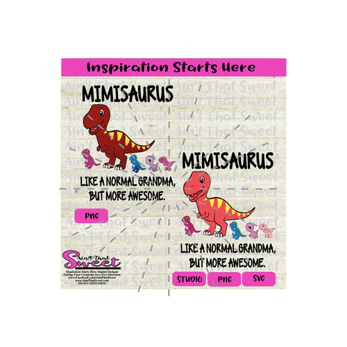 Mimisaurus | Like A Normal Grandma But More Awesome | Kid Dinosaurs - Transparent PNG, SVG  - Silhouette, Cricut, Scan N Cut