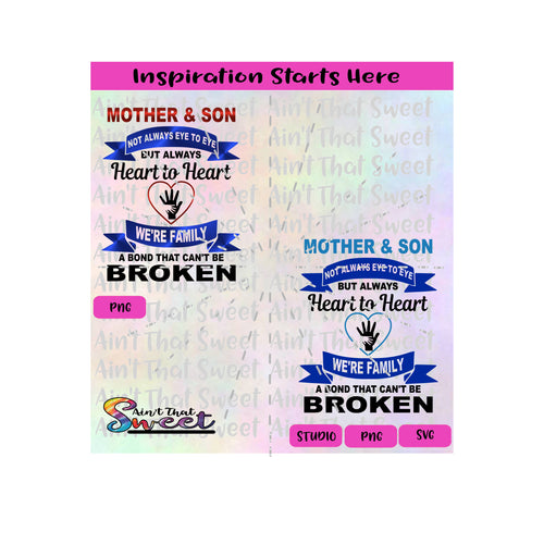 Mother & Son | Not Always Eye To Eye But Always Heart To Heart | We're Family  - Transparent PNG, SVG - Silhouette, Cricut, Scan N Cut